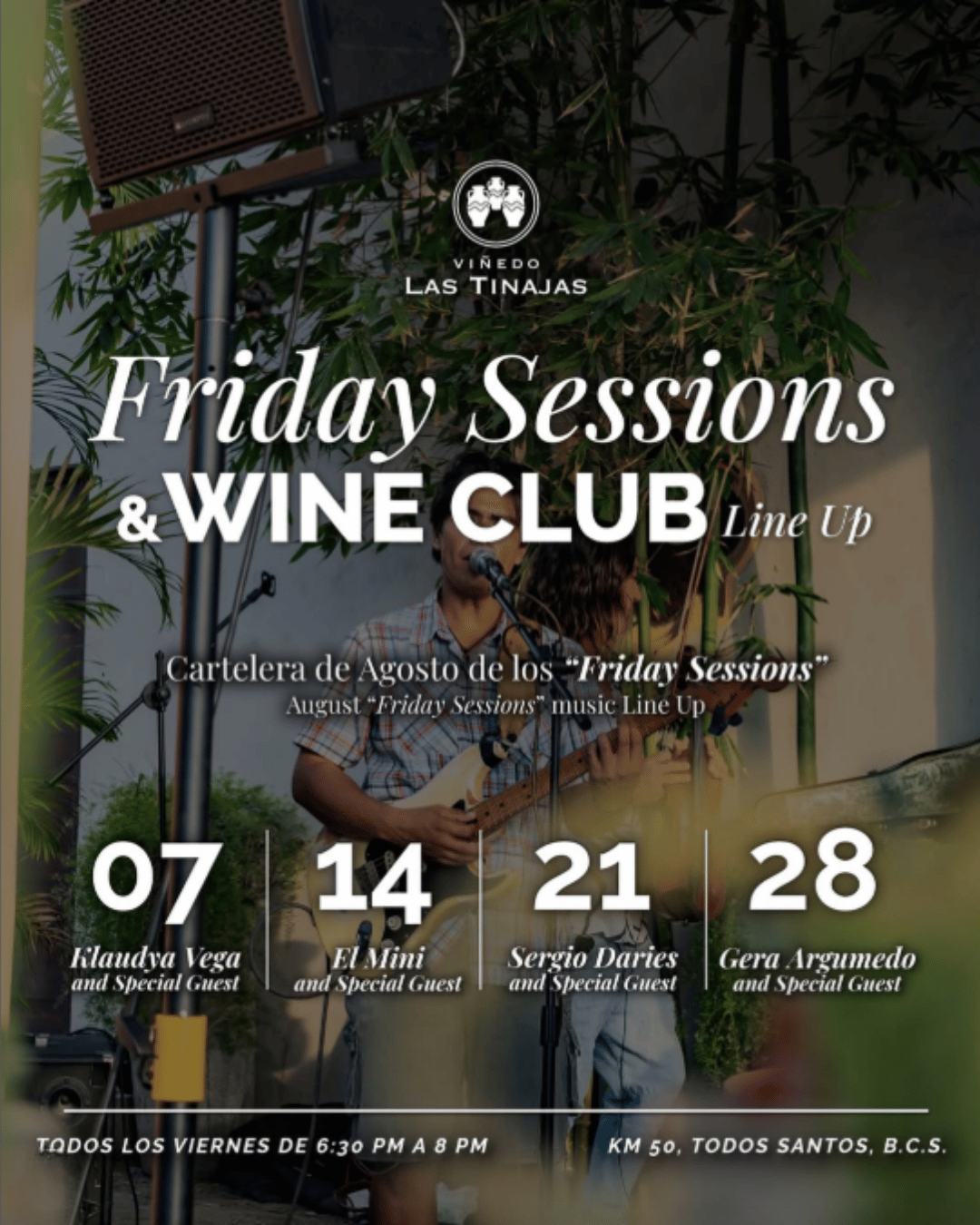 Friday Sessions & Wine Club – August Lineup