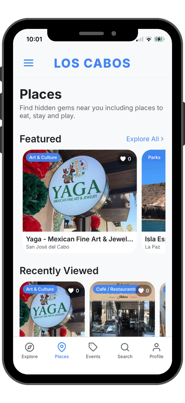 Feature carousel - Places Screen