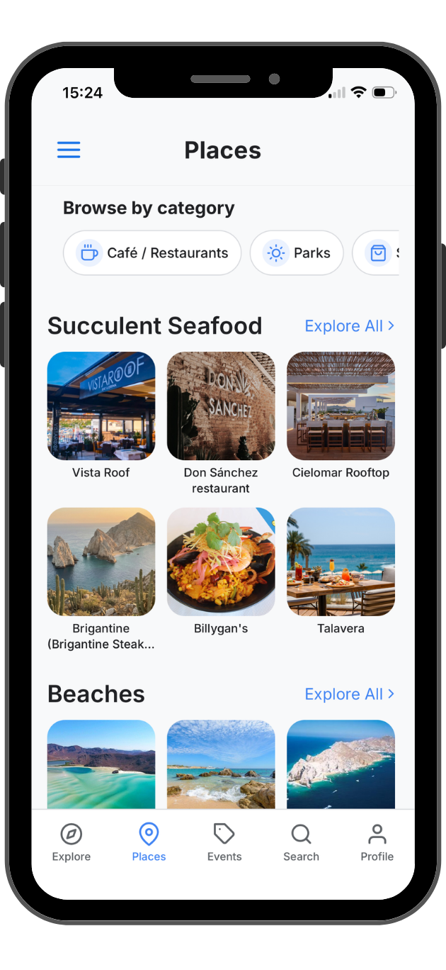 At Los Cabos App Places Screen